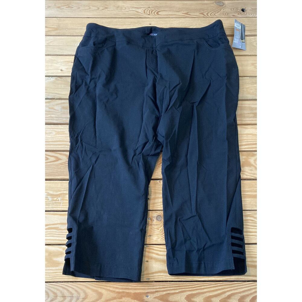NWT $73 Slimsation By Multiples Crop Athletic Pants Size 24 Women’s Black